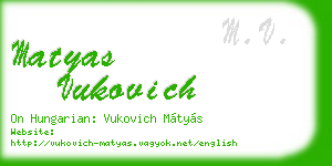 matyas vukovich business card